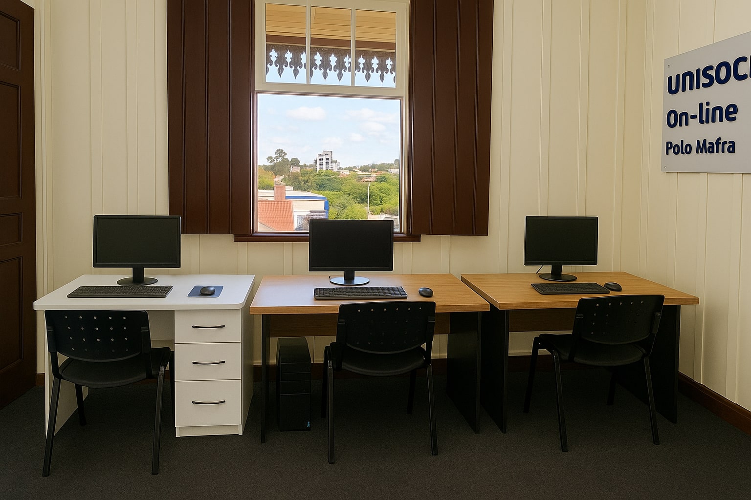 Laboratório de informática do polo UniSociesc Mafra